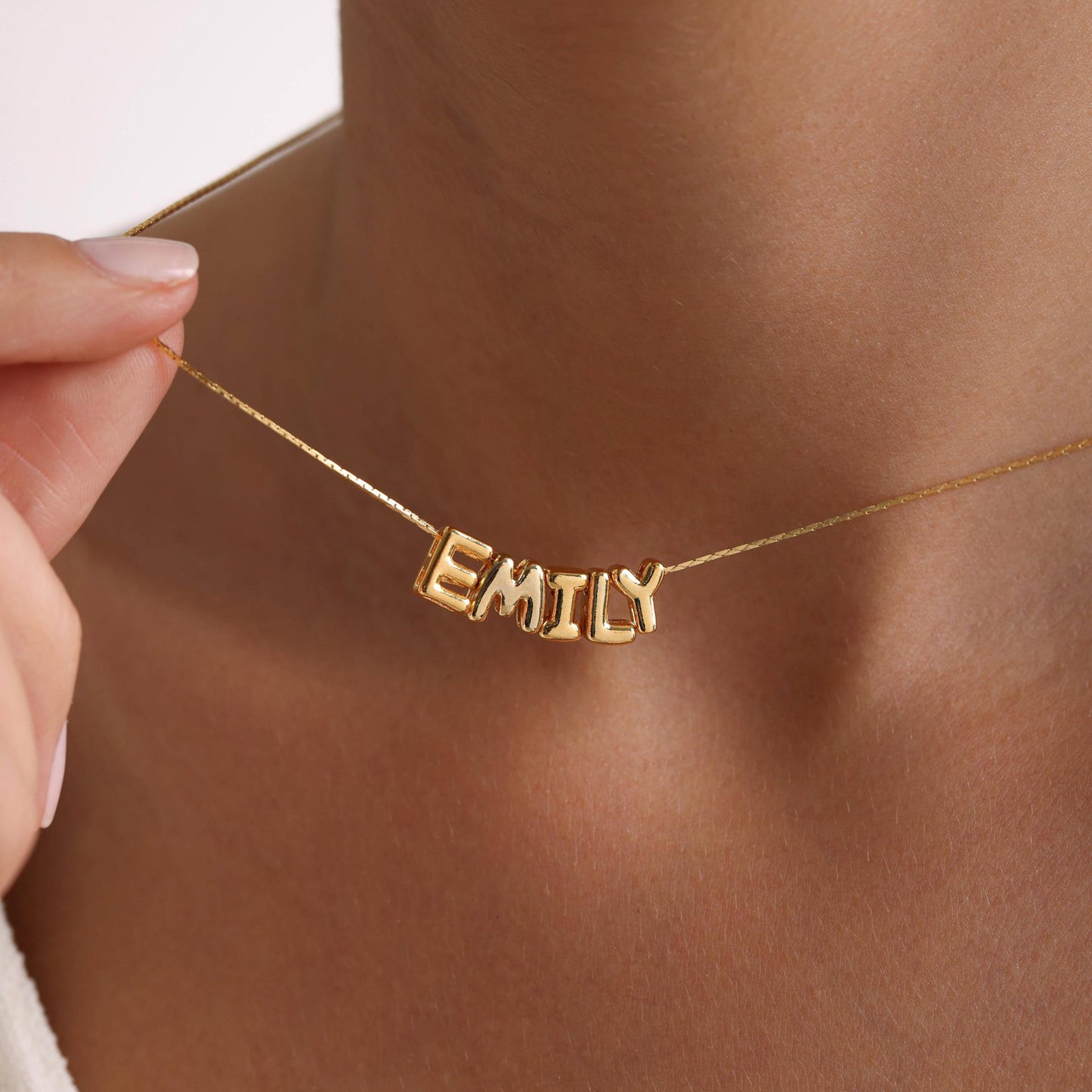 To My Wife - Bubble Name Necklace