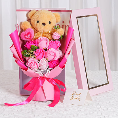 Rose Bouquet with Teddy Bear