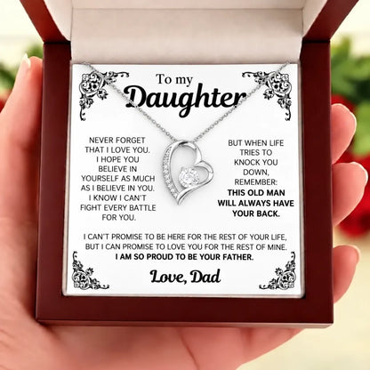 To My Daughter Necklace - Never forget that I love you - Gift from Dad