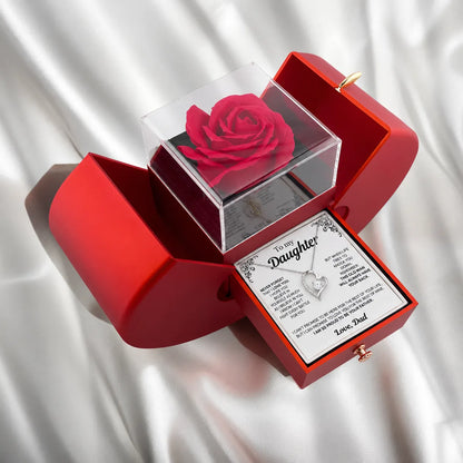 To My Daughter Necklace - Never forget that I love you - Forever Rose Gift Box