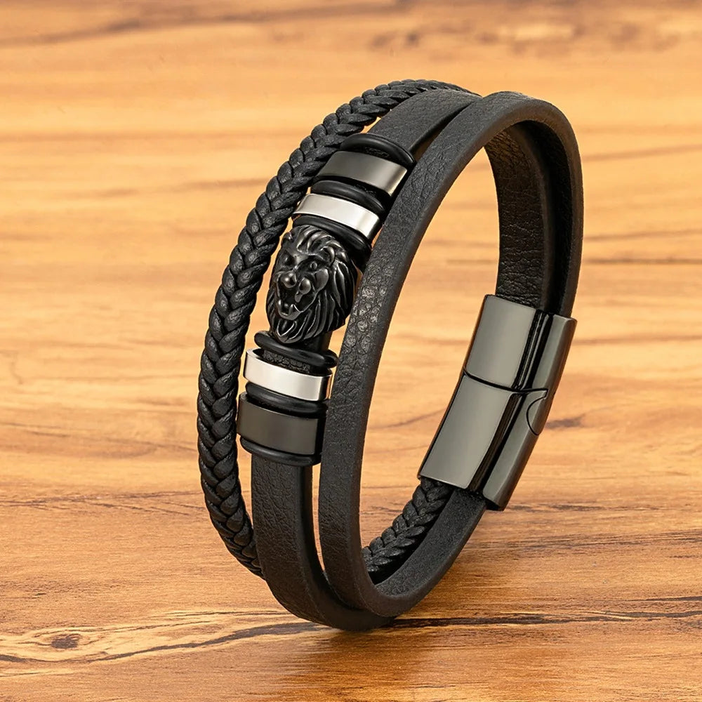 To My Son Lion Head Bracelet