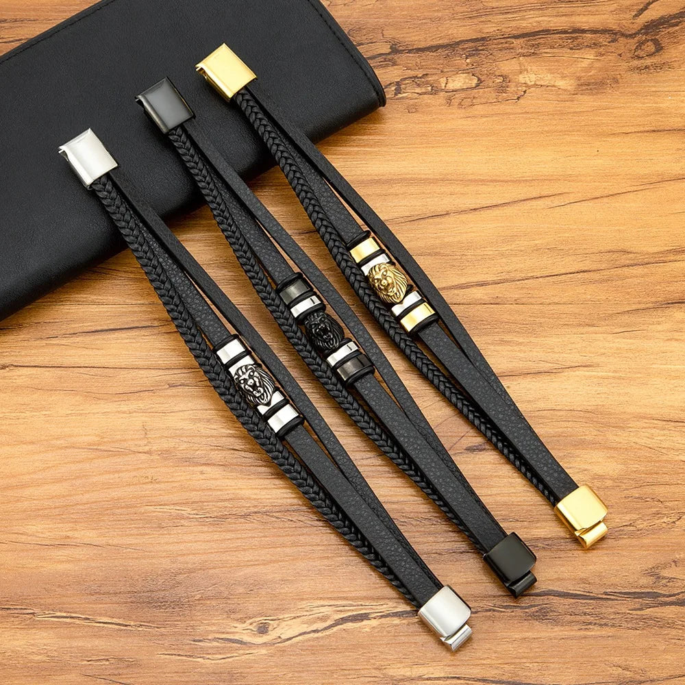 To My Son Lion Head Bracelet