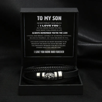 To My Son Lion Head Bracelet