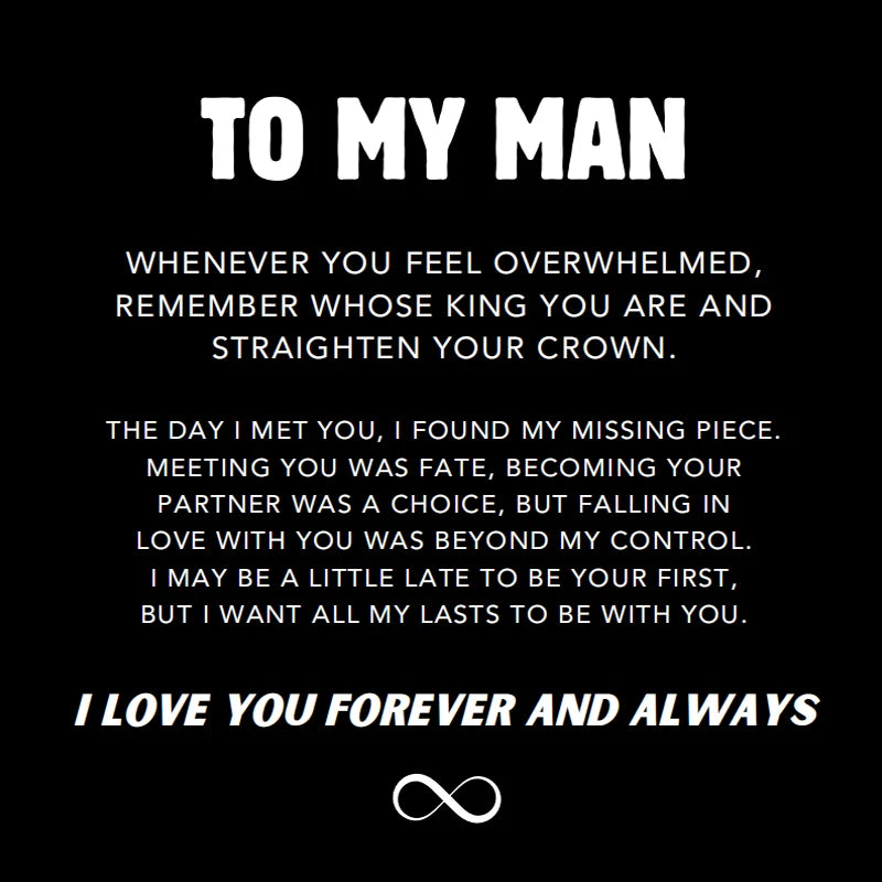 To My Man Infinity Love Bracelet