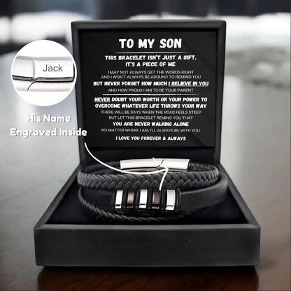 To My Son - Never Alone - Braided Bracelet