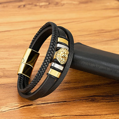 To My Son Lion Head Bracelet