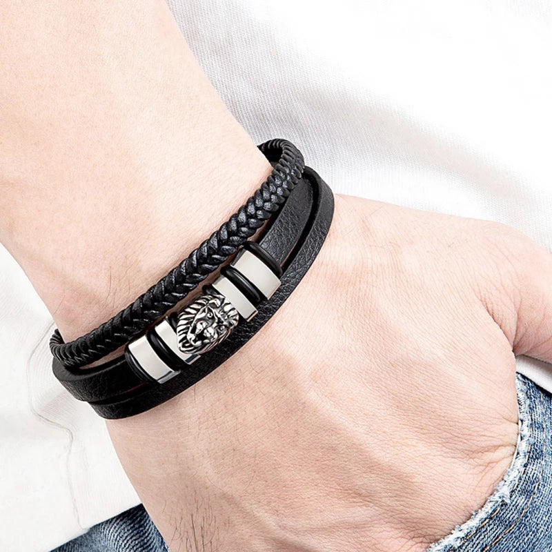 To My Son Lion Head Bracelet