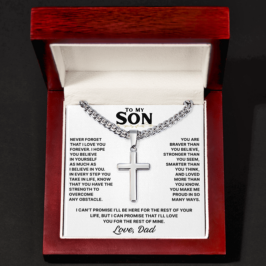 To My Son - Cross Necklace Gift from Dad