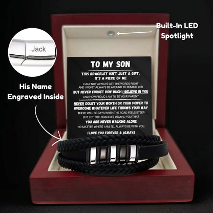 To My Son - Never Alone - Braided Bracelet