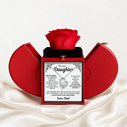 To My Daughter Necklace - Never forget that I love you - Forever Rose Gift Box