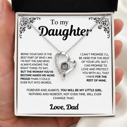 To My Daughter Photo Necklace - Being your dad is the best part - Gift from Dad