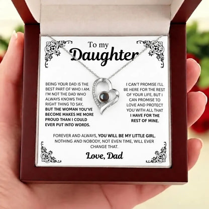 To My Daughter Photo Necklace - Being your dad is the best part - Gift from Dad