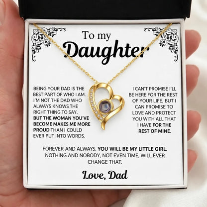 To My Daughter Photo Necklace - Being your dad is the best part - Gift from Dad