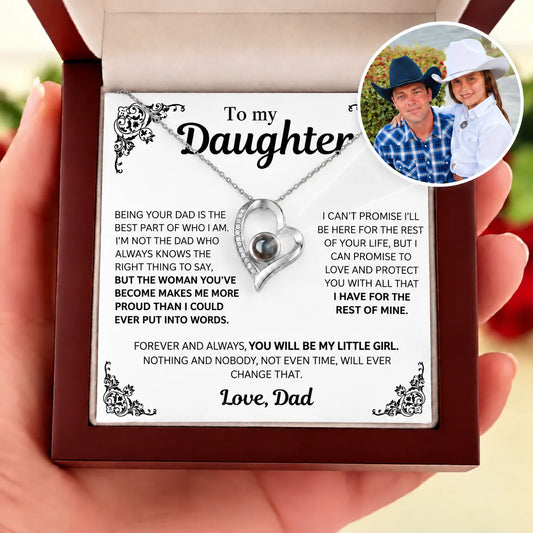 To My Daughter Photo Necklace - Being your dad is the best part - Gift from Dad