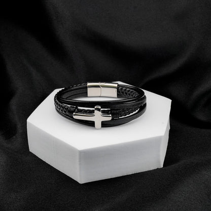 Grandson's Eternal Cross Faith Bracelet