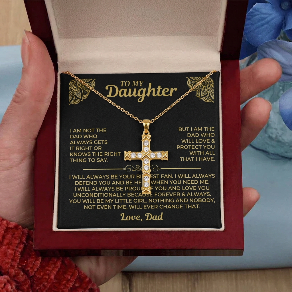 To My Daughter – Cross Necklace Gift from Dad