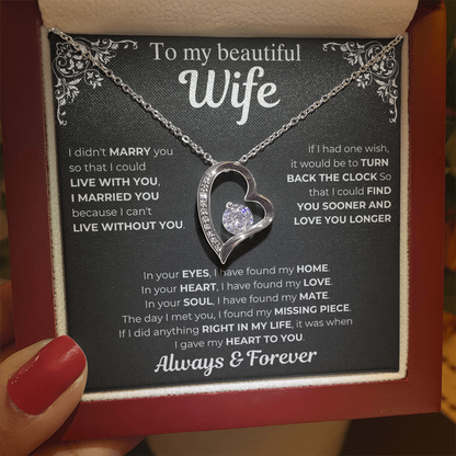 To My Wife - Always & Forever Love Necklace