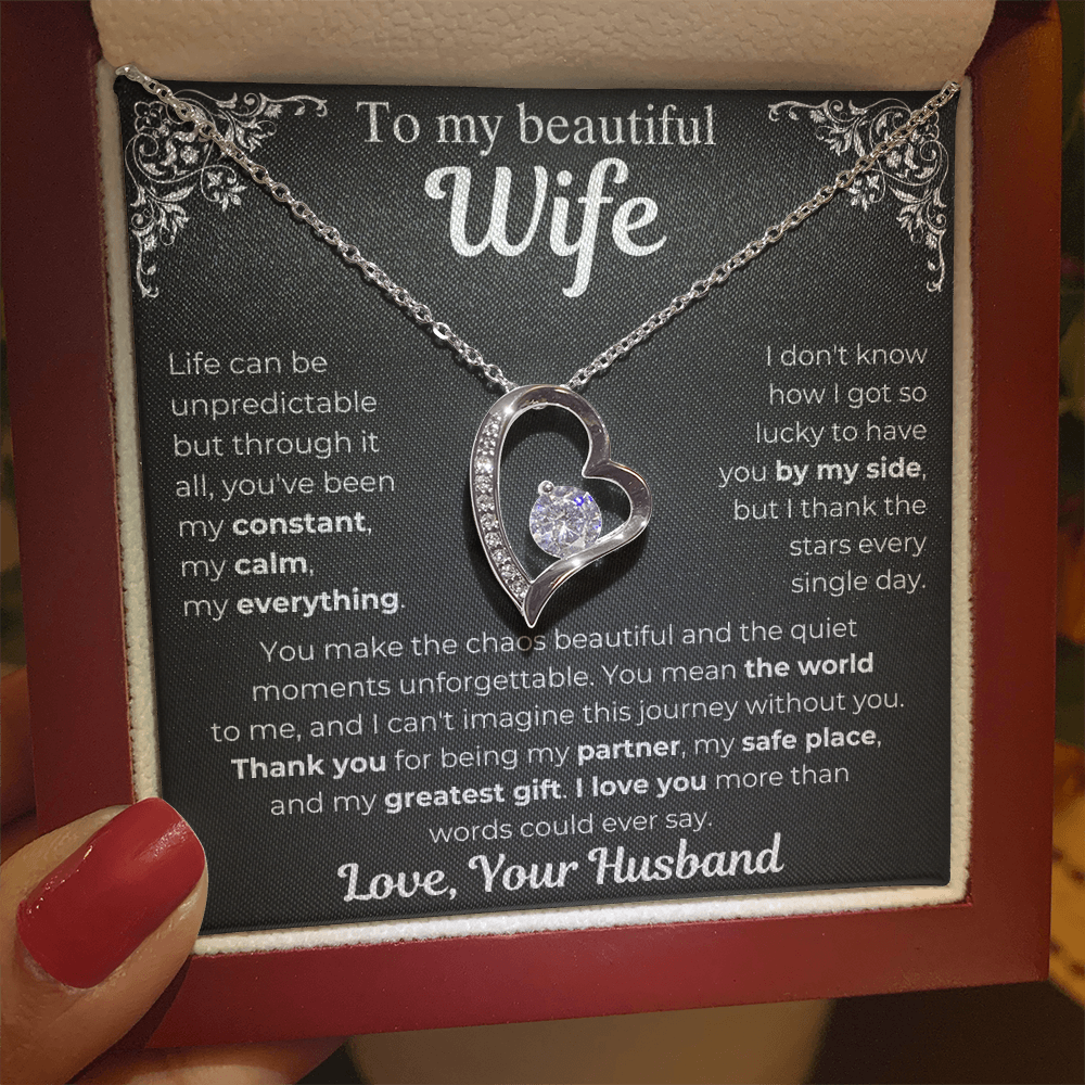 To My Wife - My Greatest Gift Heart Necklace