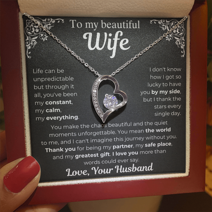 To My Wife - My Greatest Gift Heart Necklace