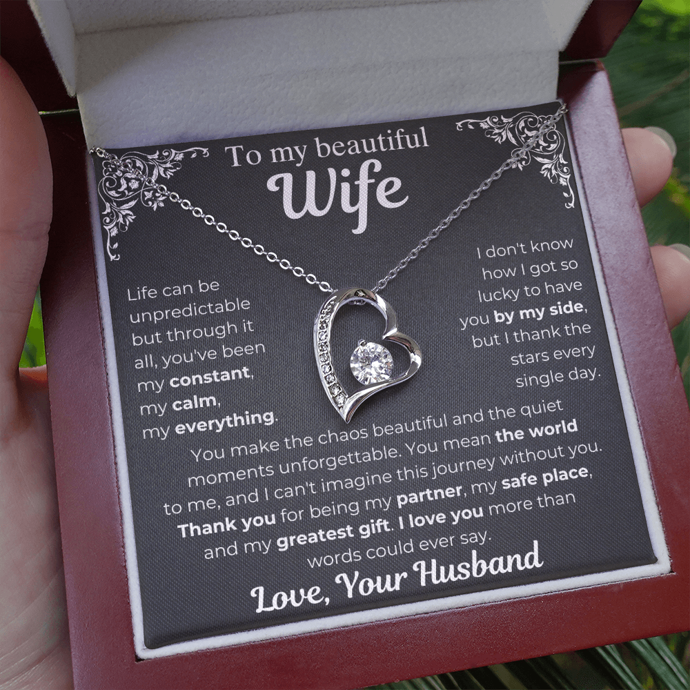 To My Wife - My Greatest Gift Heart Necklace