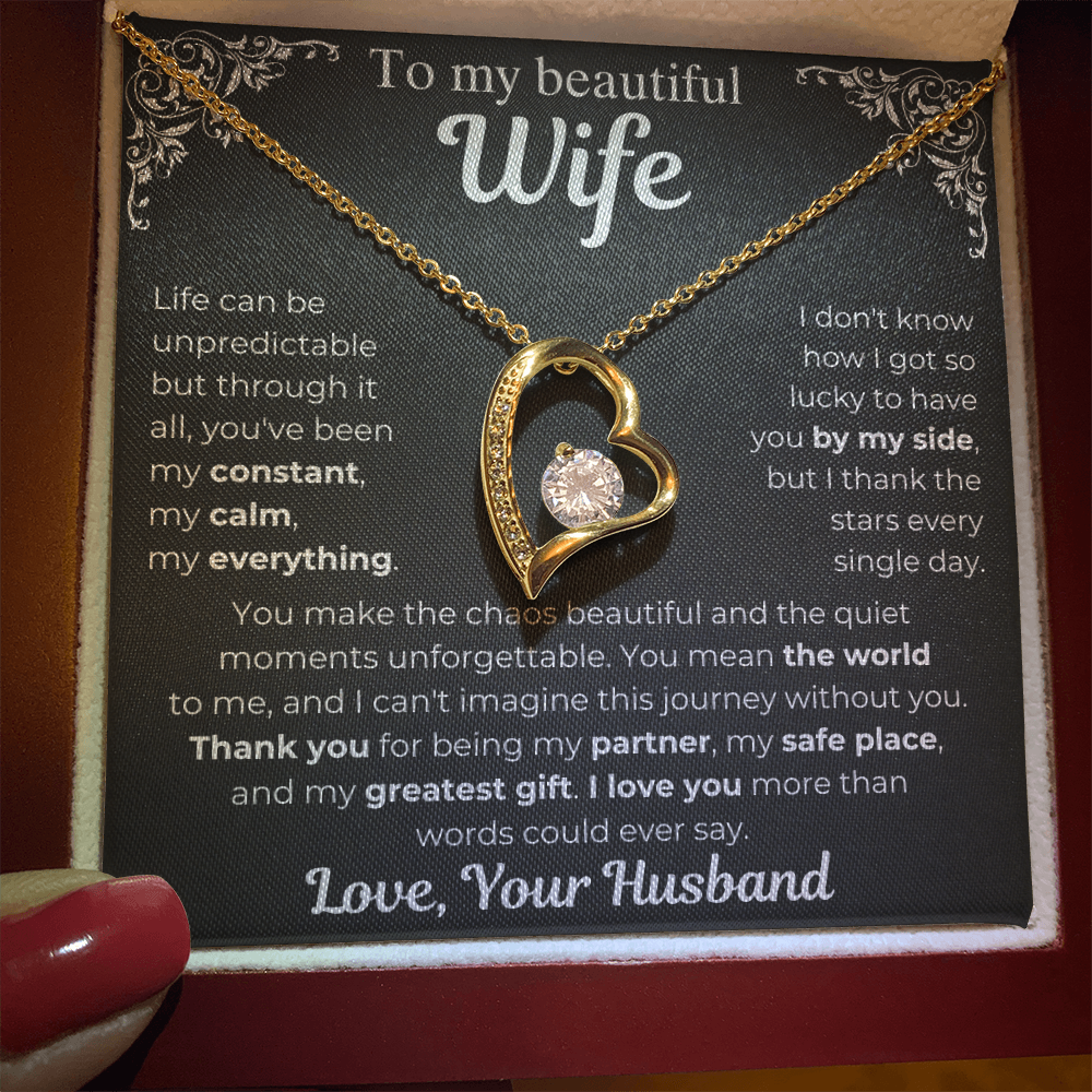To My Wife - My Greatest Gift Heart Necklace