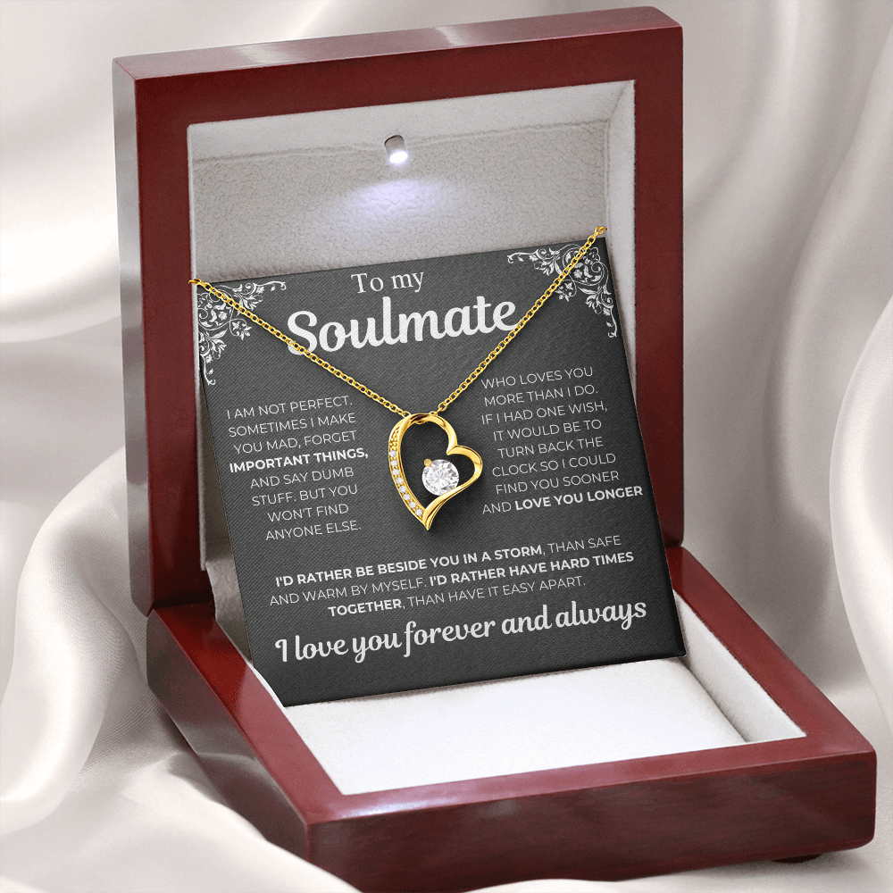 To My Soulmate - I Am Not Perfect - Heart Necklace