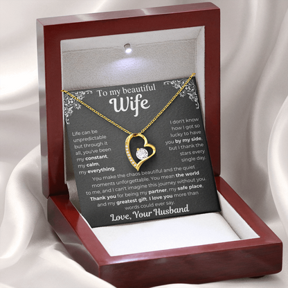 To My Wife - My Greatest Gift Heart Necklace