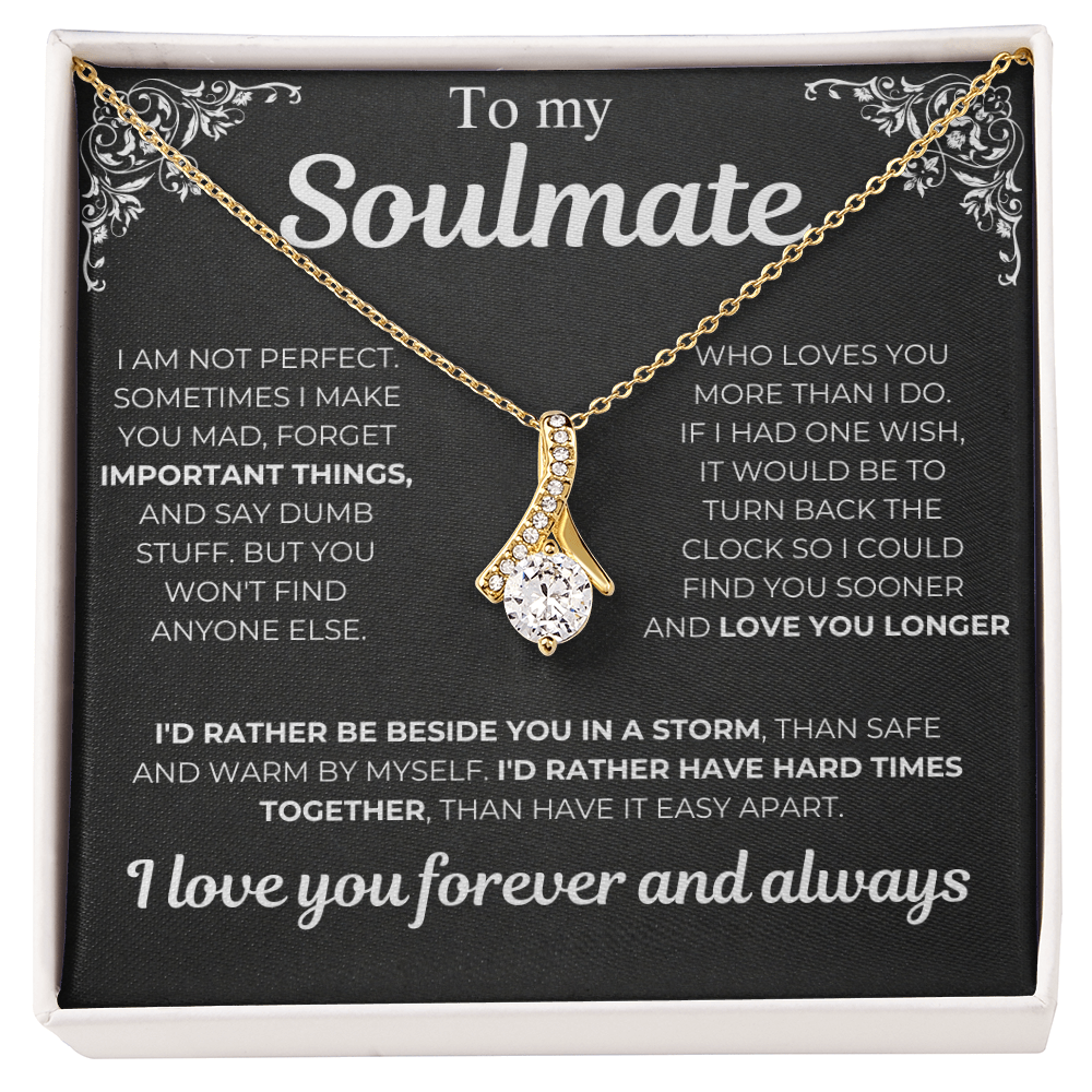 To My Soulmate - I Am Not Perfect - Gift Necklcae