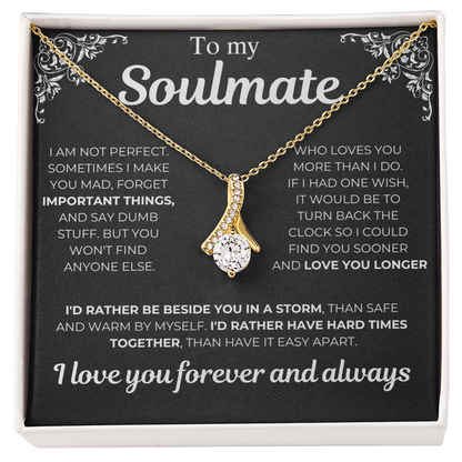 To My Soulmate - I Am Not Perfect - Gift Necklcae