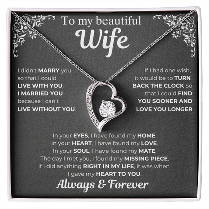 To My Wife - Always & Forever Love Necklace