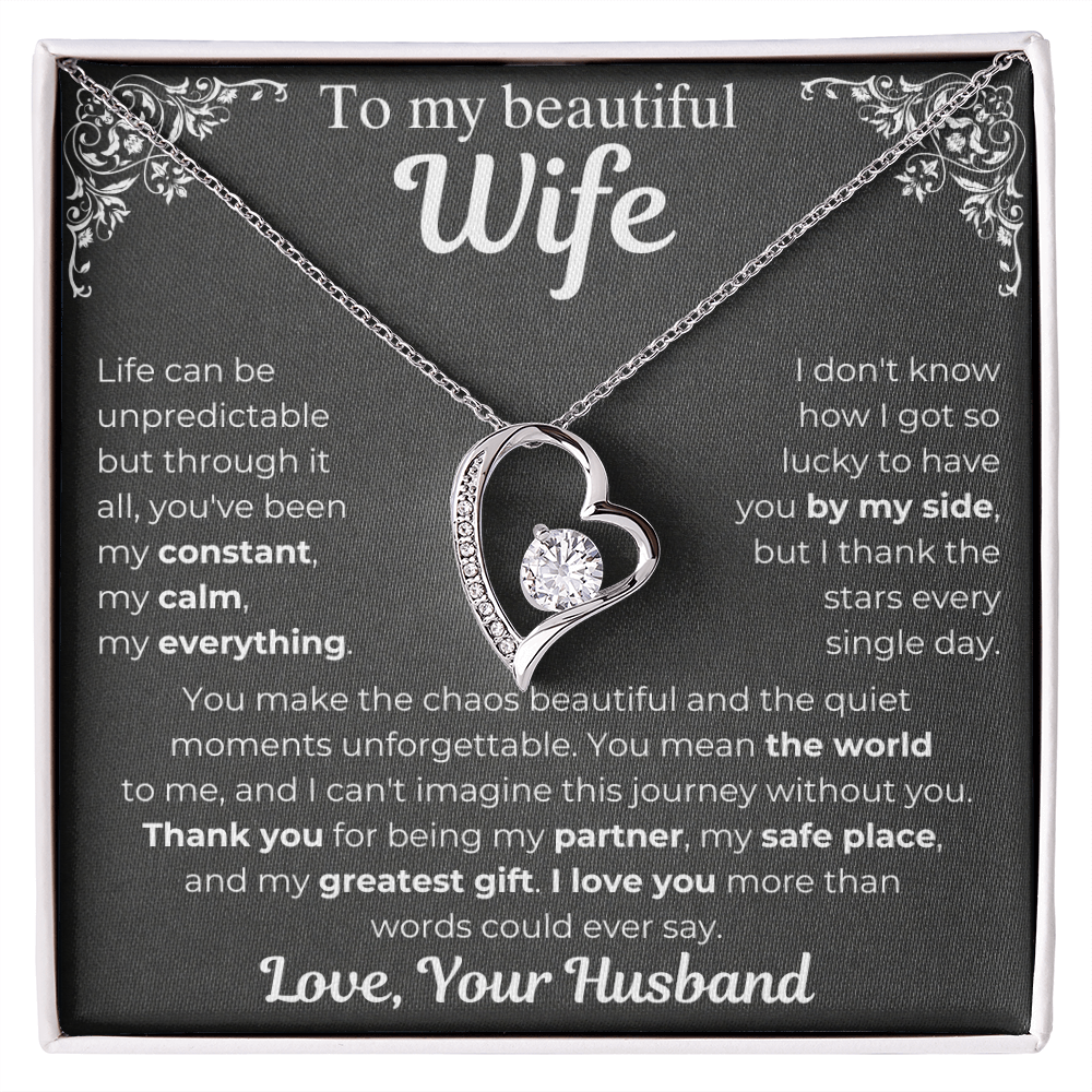 To My Wife - My Greatest Gift Heart Necklace