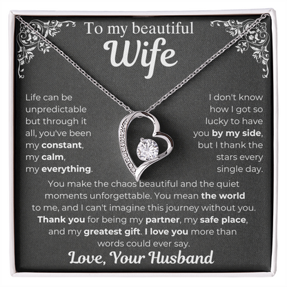 To My Wife - My Greatest Gift Heart Necklace