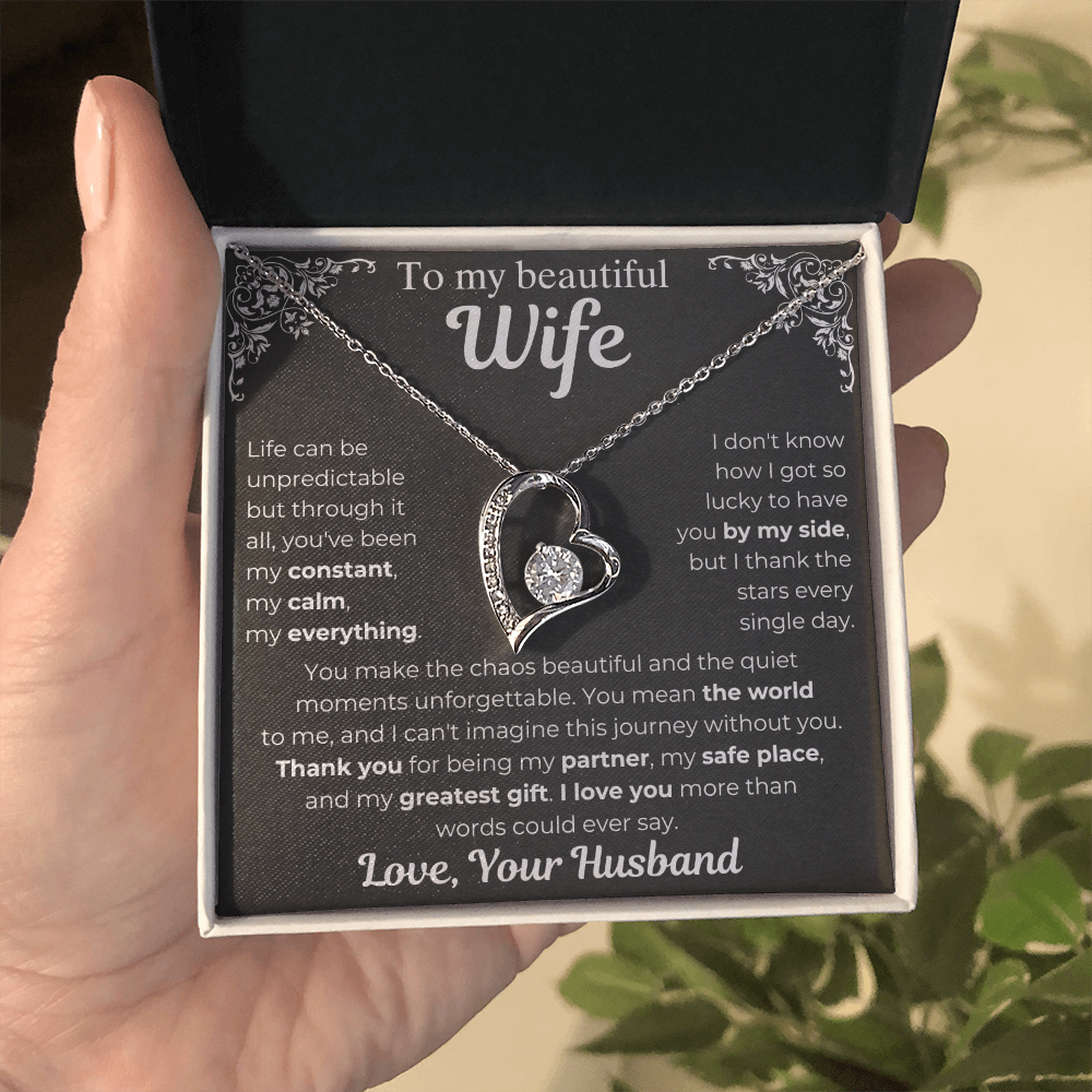 To My Wife - My Greatest Gift Heart Necklace