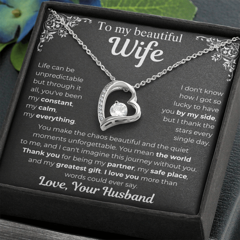 To My Wife - My Greatest Gift Heart Necklace