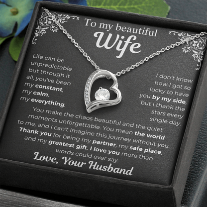 To My Wife - My Greatest Gift Heart Necklace