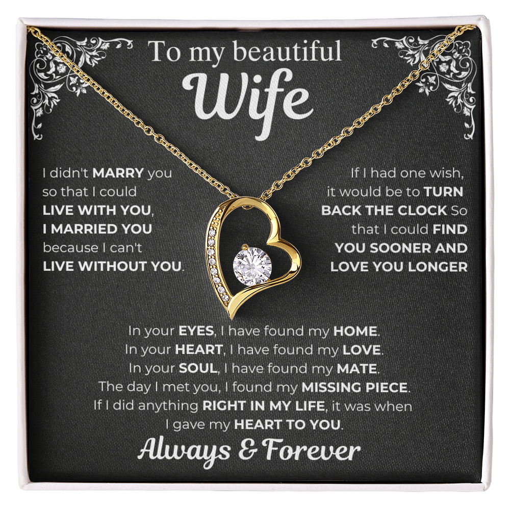 To My Wife - Always & Forever Love Necklace