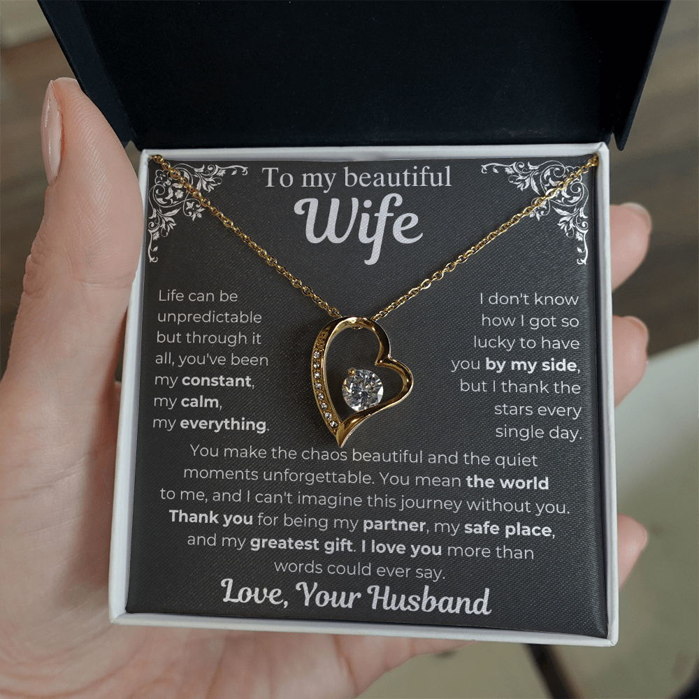 To My Wife - My Greatest Gift Heart Necklace