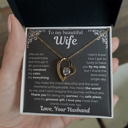 To My Wife - My Greatest Gift Heart Necklace