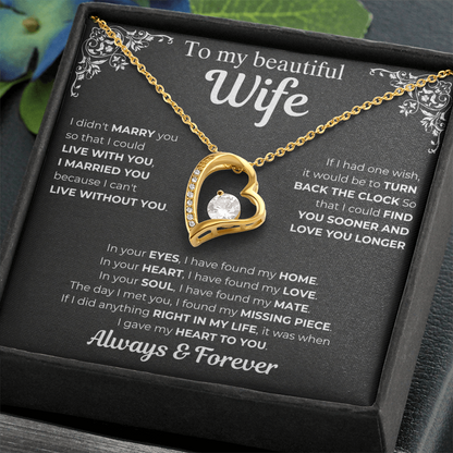 To My Wife - Always & Forever Love Necklace
