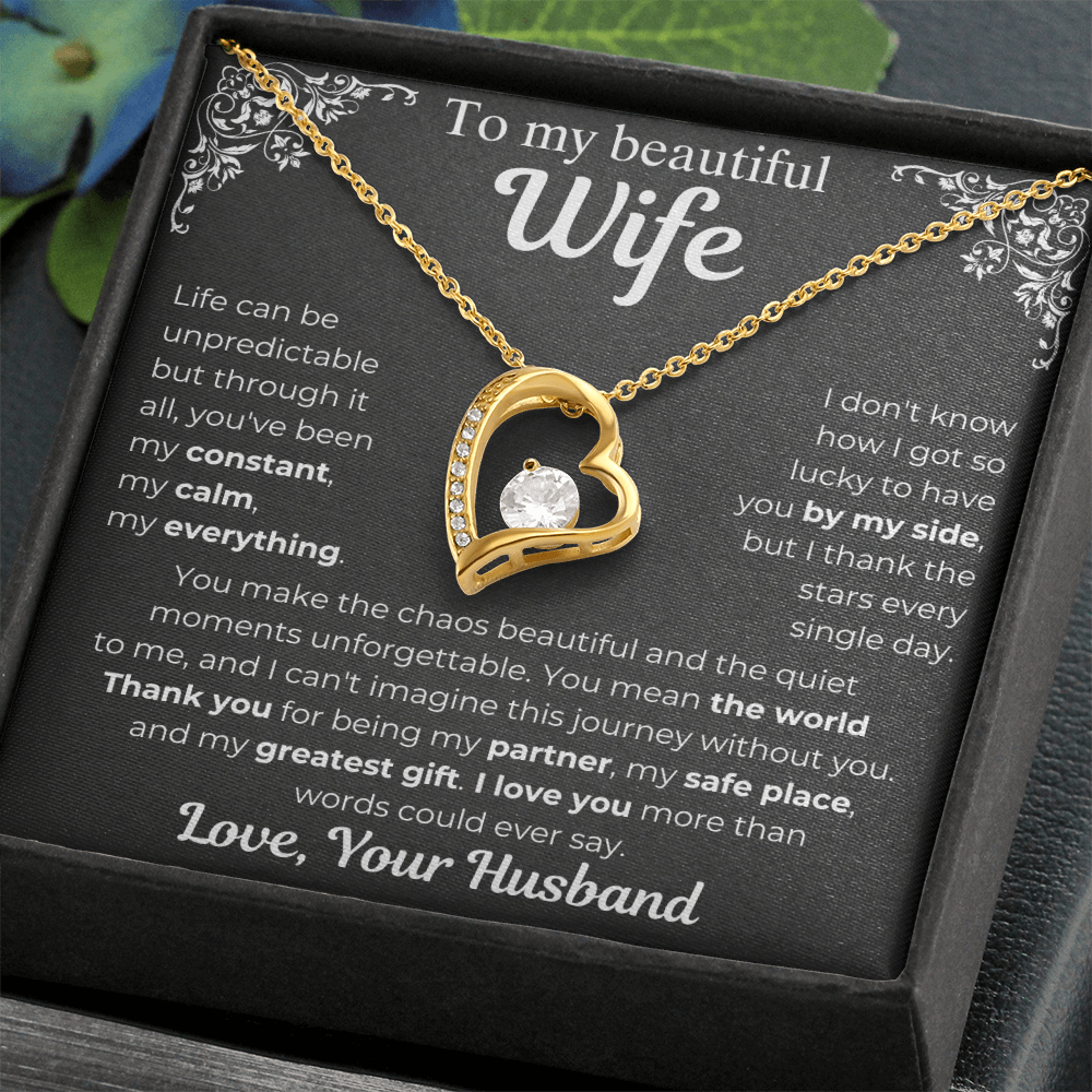 To My Wife - My Greatest Gift Heart Necklace