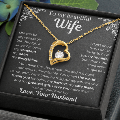 To My Wife - My Greatest Gift Heart Necklace