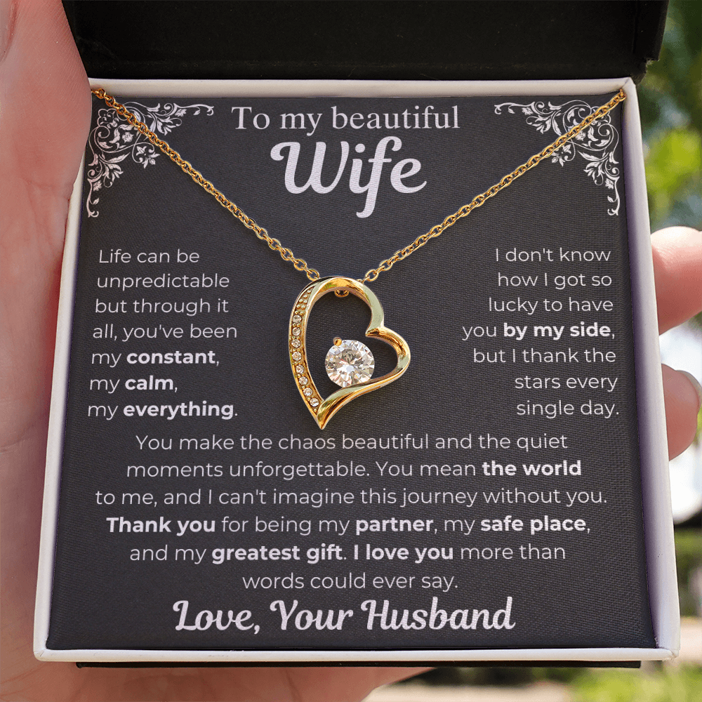 To My Wife - My Greatest Gift Heart Necklace