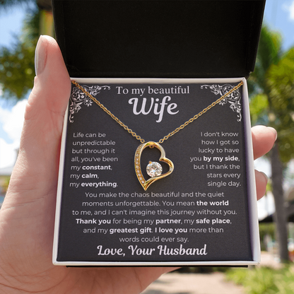 To My Wife - My Greatest Gift Heart Necklace