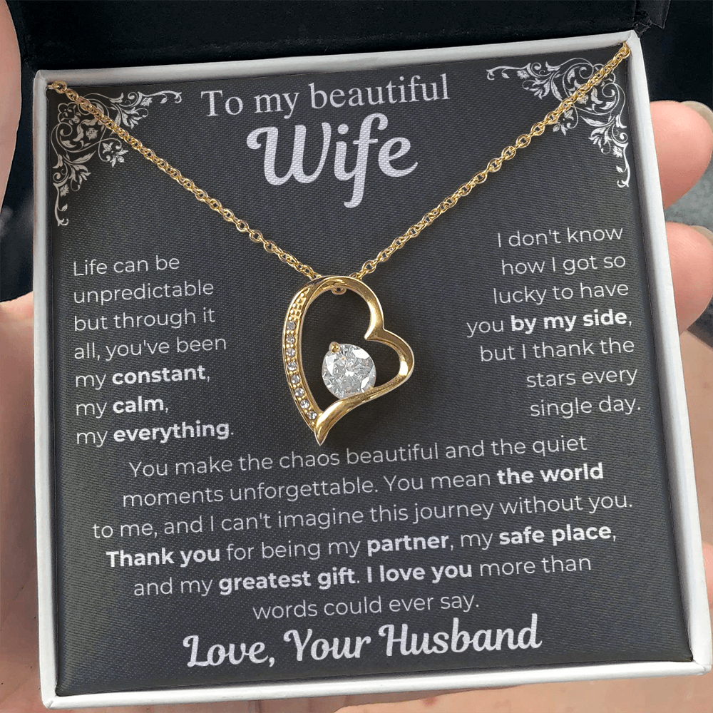 To My Wife - My Greatest Gift Heart Necklace