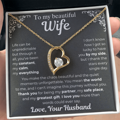 To My Wife - My Greatest Gift Heart Necklace