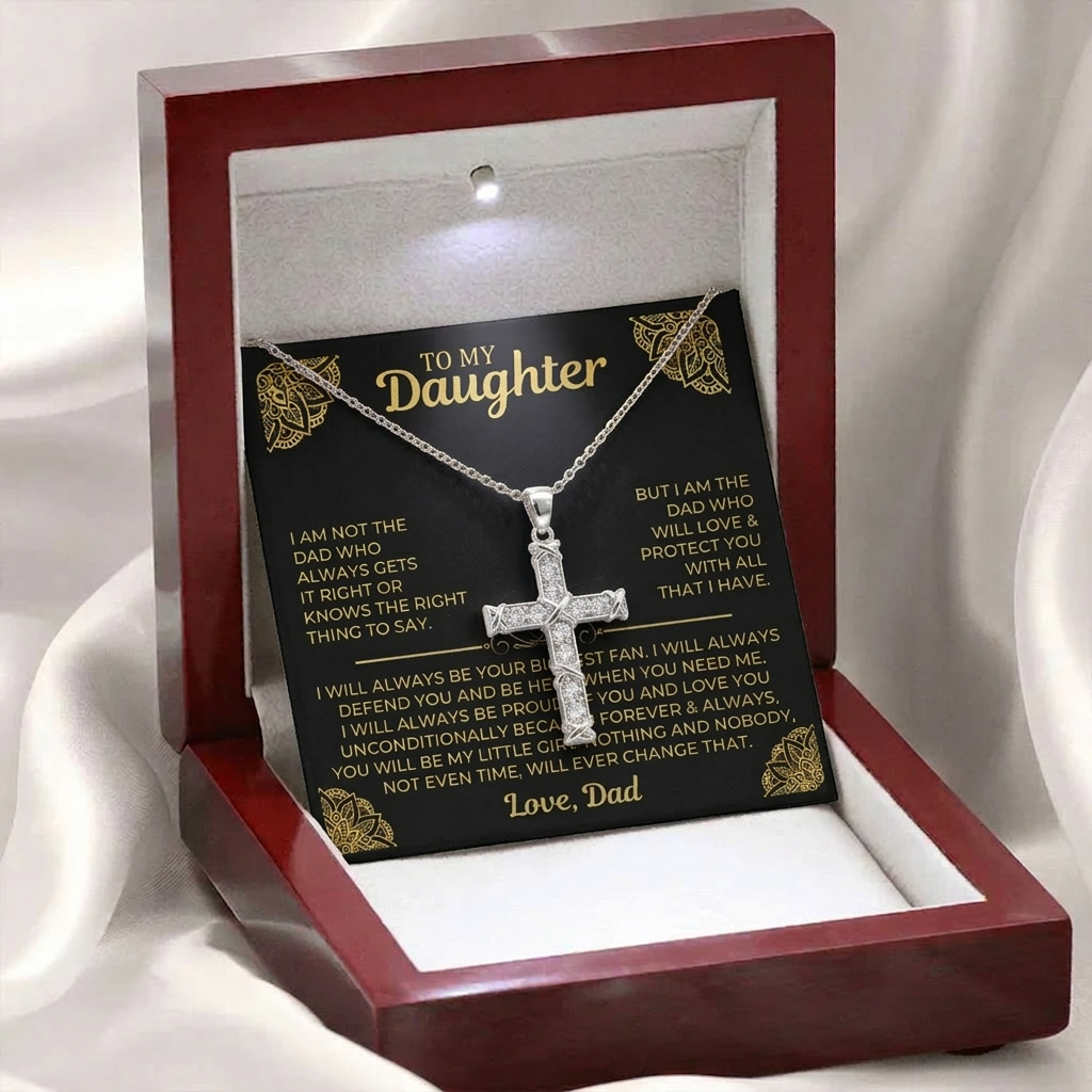 To My Daughter – Cross Necklace Gift from Dad