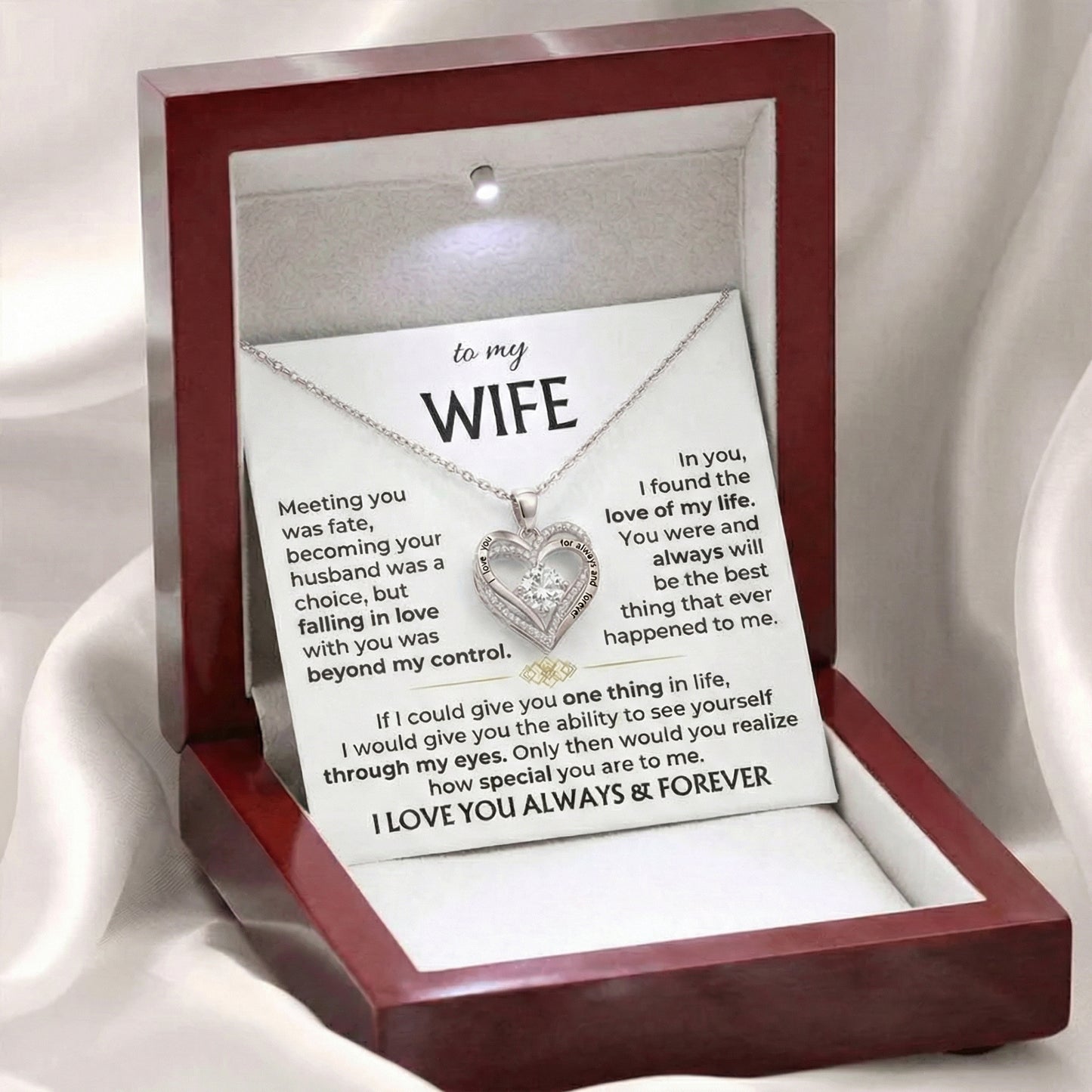 To My Wife - Love Of My Life - Twin Hears Necklace