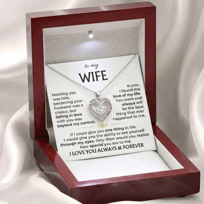 To My Wife - Love Of My Life - Twin Hears Necklace