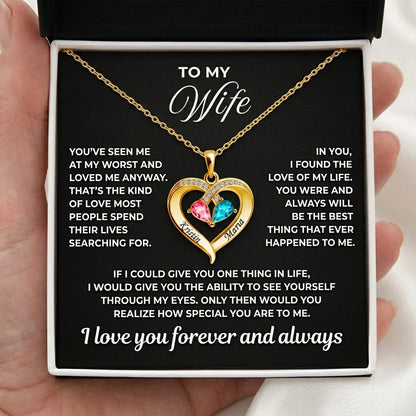 To My Wife - Birthstone Necklace
