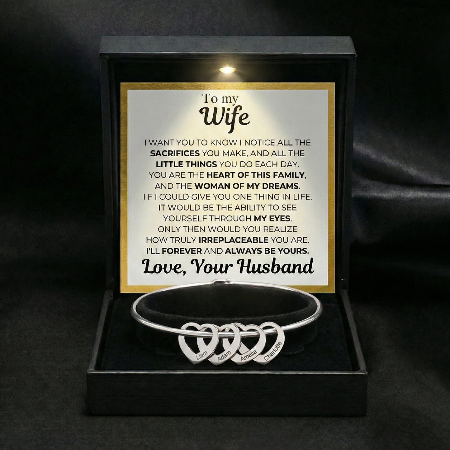 To My Wife - Heart Of Our Family Bracelet
